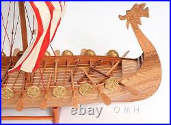 Drakkar Viking Handcrafted Wooden Ship Model