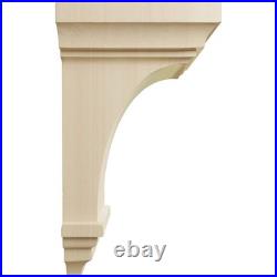 Ekena Millwork CORW06X06X12JERW Large Jefferson Wood Corbels, 6W x 6 3/4D x