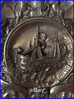 English Copper Plaque Nelsons Flagship Victory