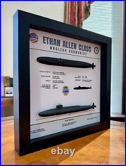 Ethan Allen Class, Submarine Shadow Display Box, 9 x 9, Black