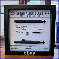 Ethan Allen Class, Submarine Shadow Display Box, 9 x 9, Black