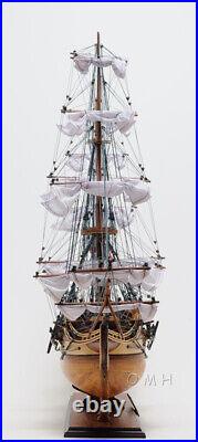 FULLY ASSEMBLED Nautical USS Constitution With Table TOP Display Case Home décor