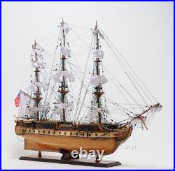 FULLY ASSEMBLED Nautical USS Constitution With Table TOP Display Case Home décor