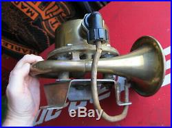 Federal Sign & Signal Brass Electric Horn Siren US Navy Bureau of Ships USN