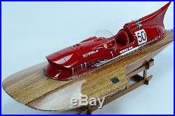 Ferrari Hydroplane Natural Finish 32 Handmade Wooden Racing Model Boat NEW