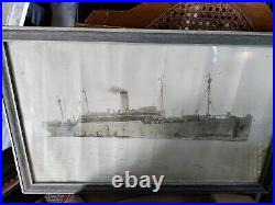 Framed Photo Of Uss Manchuria Ship