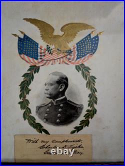 Framed Photo and Signature Charles D. Sigsbee, Captain of USS Maine 1898