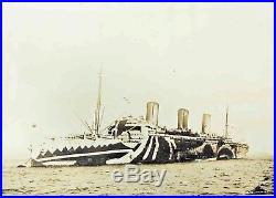 Framed USS LEVIATHAN Steam Ship in CAMOUFLAGE / WW1 by E MULLER Jr-11x14 PHOTO