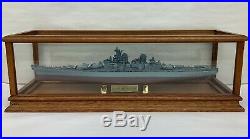 Franklin Mint U. S. S. Missouri WWII Battleship Scale Model withWood & Glass Display