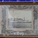 French Pacific Navy Catinat Protected Cruiser Framed Photo Ship 1900