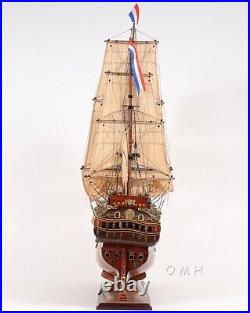 Friesland Medium Handbuilded Ship Model With Metal Lanterns & Linen Sails