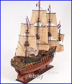 Friesland Medium Handbuilded Ship Model With Metal Lanterns & Linen Sails