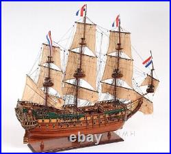 Friesland Medium Handbuilded Ship Model With Metal Lanterns & Linen Sails