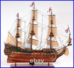 Friesland Medium Handbuilded Ship Model With Metal Lanterns & Linen Sails