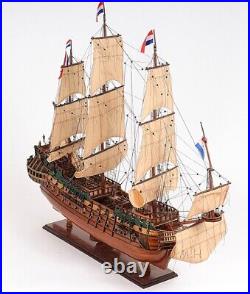 Friesland Medium Handbuilded Ship Model With Metal Lanterns & Linen Sails