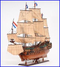 Friesland Medium Handbuilded Ship Model With Metal Lanterns & Linen Sails