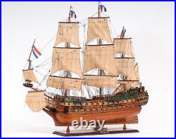 Friesland Medium Handbuilded Ship Model With Metal Lanterns & Linen Sails