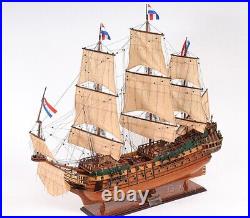 Friesland Medium Handbuilded Ship Model With Metal Lanterns & Linen Sails