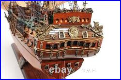 Friesland Medium Handbuilded Ship Model With Metal Lanterns & Linen Sails