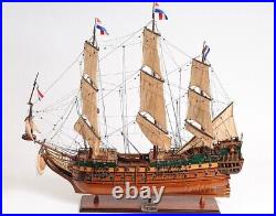 Friesland Medium Handbuilded Ship Model With Metal Lanterns & Linen Sails