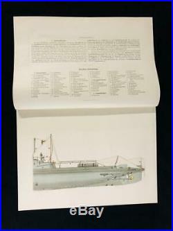 GERMAN NAVY U-BOAT SUBMARINE CUT-AWAY SECTION PAPER MODEL, Original Circa 1914