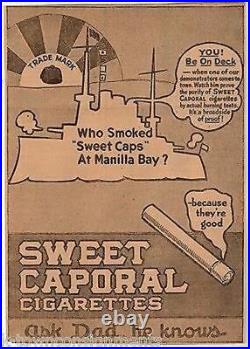 George Dewey Battle at Manila Bay Antique Sweet Cap Cigarettes Ad Poster Print