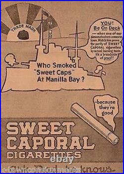 George Dewey Battle at Manila Bay Antique Sweet Cap Cigarettes Ad Poster Print