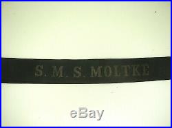 Germany Ww1 S. M. S. Moltke Authentic Seaman's Hat Tally Nice Condition B. Offer