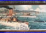 Great White Fleet Lithograph The Pride Of The Pacific In San Francisco Harbor