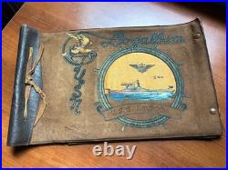 HISTORICAL 1934 USS LEXINGTON BATTLESHIP Augusta LEATHER LOG BOOK PHOTO ALBUM