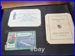 HISTORICAL 1934 USS LEXINGTON BATTLESHIP Augusta LEATHER LOG BOOK PHOTO ALBUM