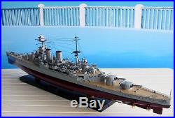 HMS HOOD Battle Ship 40 Handmade Wooden War Ship Model NEW