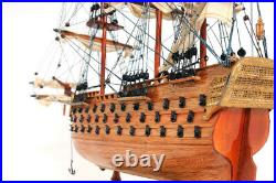 HMS Victory Lord Nelsons Flagship Wood Model Tall Ship 21 with Floor Display Case
