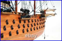 HMS Victory Lord Nelsons Flagship Wood Model Tall Ship 21 with Floor Display Case
