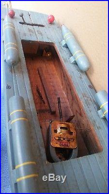 Hand Made Vintage U. S. Navy PT Boat Large Wooden Model Motorized