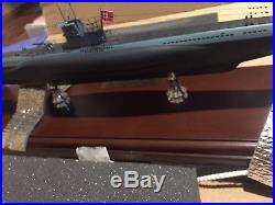 Handcrafted German U-Boat Submarine Desk Display Model by Modelworks 1/125 scale