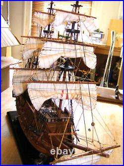Handmade All-Wood Model of Multi-level Cannon Spanish Galleon