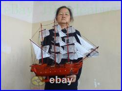 Handmade WOOD MODEL(23.6Length)Sailing Boat Tall Ship Sailer Nautical decor