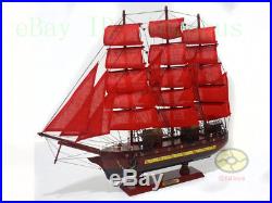 Handmade WOOD MODEL(23.6length)red Sailing Boat Tall Ship Sailer Nautical decor