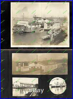 Historic Album OHIO WABASH RIVER SURVEY 1913 Sternwheeler Quarterboats Steamboat