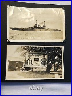 Historical 1930 Uss Mississippi Battleship Bb-41 Leather Log Book/photo Album