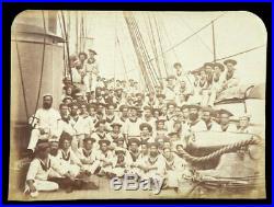 Hms Eclipse Crew On Ship At Port Royal, Jamaica 1866. Large Albumen, Maori Wars