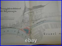 Hungary Danube Maritime Antique Color Map 1000 X 670 MM 1931 Very Rare