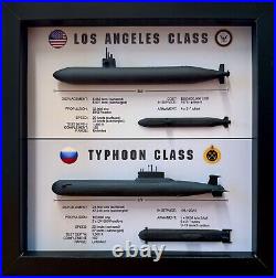 Hunter vs Hunted Los Angeles & Typhoon Submarine Memorial Display, 9x9, Black