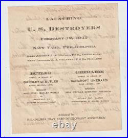 Interesting Letter verso WW2 1942 Destroyers USS Butler & Gherardi Pearl Harbor
