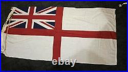 Large 72 Royal Navy / Royal Yacht White Ensign British Flag, Naval Ship 1950s