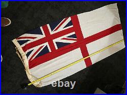 Large 72 Royal Navy / Royal Yacht White Ensign British Flag, Naval Ship 1950s