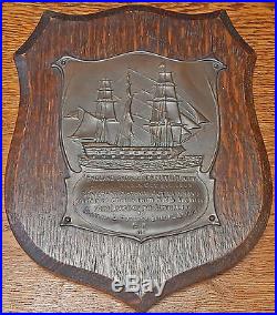 Large SHIELD Made From Wood & Copper From HMS VICTORY Admiral Nelson's Flagship