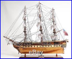 Large USS Constitution Handmade Wooden Model Ship Copper Plated Hull Ironsides