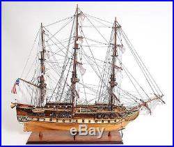 Large USS Constitution Handmade Wooden Model Ship Copper Plated Hull Ironsides